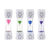4 Pcs Toothbrush Timer Hourglass 3 Minute Sand Timer Smile Hourglass Timer for Kids Proper Tooth Brushing