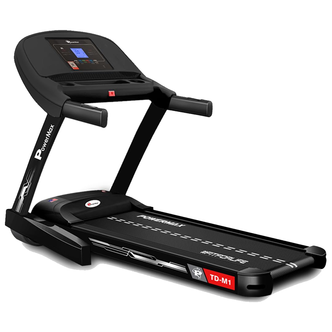 TD-M1 6HP BLDC Motor Treadmill for Home | Max user 120kg, Top speed 14kmph, 2 level Foldable Manual-Incline | Semi-Auto Lubrication | LCD Display, Bluetooth for Music, Speaker