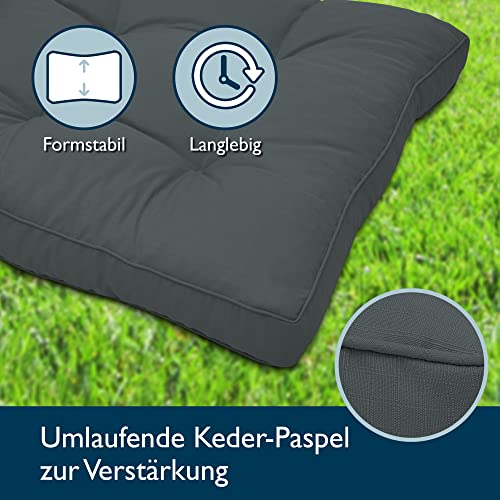 Beautissu Lounge Kissen Outdoor 70x70 cm Grau – Bequemes Sitzkissen Gartenstuhl 10 cm dick Sitzpolster Auflagen für Rattanmöbel Gartenmöbel Polster für Stühle Sessel Stuhlauflage Indoor – xLuna