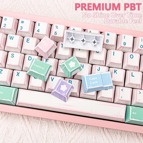 Touches clavier mécanique PBT rose, keycaps profil Cherry thème japonais - 4