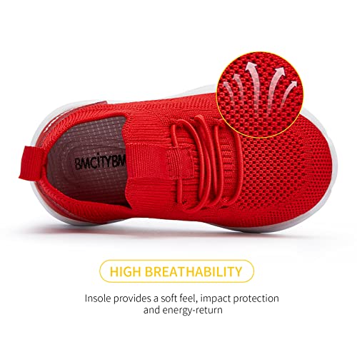 Bmcitybm Baby Boys Girls Sneakers Toddler Walking Shoes Lightweight Breathable Athletic Running Shoes 18-24 Months Infant Red Size 6 Toddler #TOP2