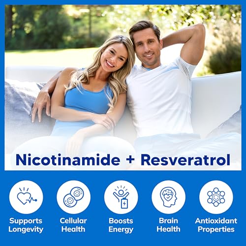 asquared nutrition nicotinamide with resveratrol - 120 veggie capsules - vitamin b3 500mg niacinamide flush free - supplement pills to support nad skin cell health amp energy