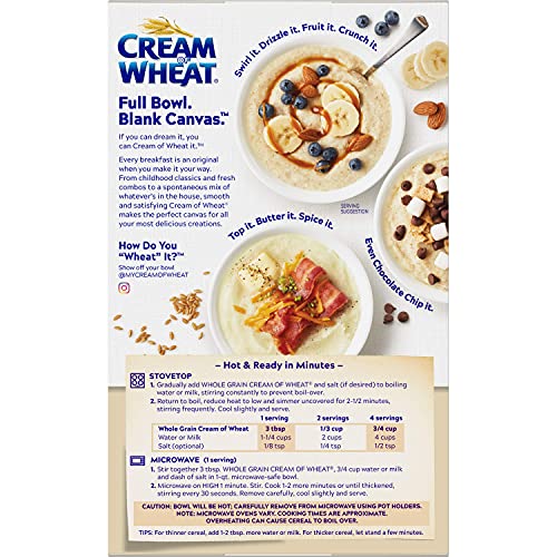 Image of Cream of Wheat Whole Grain Hot Cereal, 2 1 /2 Minute Cook Time, 18 Ounce