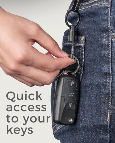 Image of FEGVE Titanium Quick Release Swivel Keychain, Pull Apart Detachable Keychain Heavy Duty Car Key Holder with Key Rings