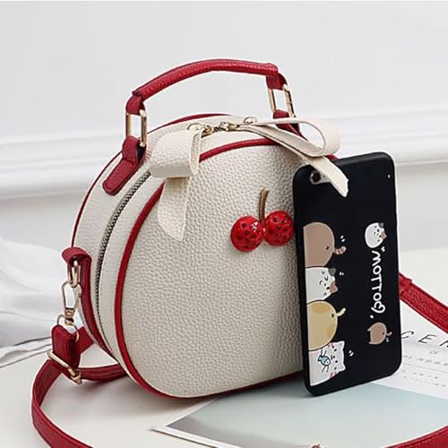 PU Leather Crossbody Bag Cute Shoulder Messenger Bag Cherry Print Purse with Adjustable Strap Handbags for Women3