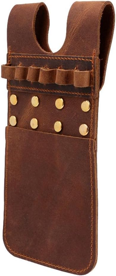 Brown Leather Bow Quiver| & Portable with Waist Belt Attachment| Holds 6 Arrows| Great for Hunting & Archery Training| Cow Leather Material