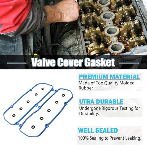 Image of AUCERAMIC VS50441R Engine Valve Cover Gasket Set Fit 1994-2008 for Ford F-150 E-150 E-250 Freestar Mustang Thunderbird Taurus, for Lincoln Continental, for Mercury Sable Cougar Monterey
