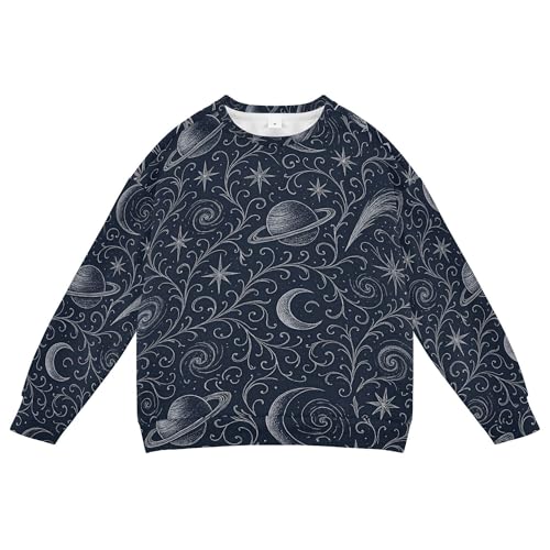 JUNZAN Celestial Art Nouveau Pattern Kids Boys Hoodie Sweatshirt Long Sleeve Sweatshirt With Hoodie Party 4T
