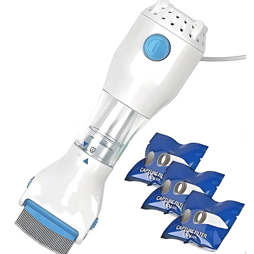V Comb Capture 3 Filter Trap Head Lice And Eggs Removed From The Hair, Allergy and Chemical Free Head Lice Treatment, Electrical Head Lice Comb. 240V Electrical Head Lice-picture-25