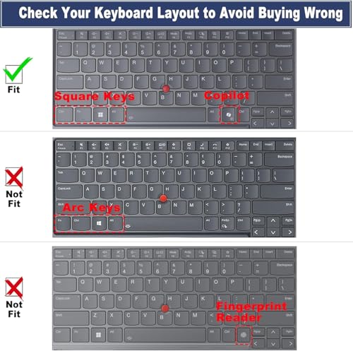 Image of RAYA Silicone Keyboard Cover for Lenovo Thinkpad E14 (Gen7) Thinkpad L14 (Gen6) Thinkpad T14 (Gen5 /Gen6) Thinkpad P14s (Gen5 /Gen6) Laptops [Will NOT FIT for Other Gen Model of Thinkpad] (Black)