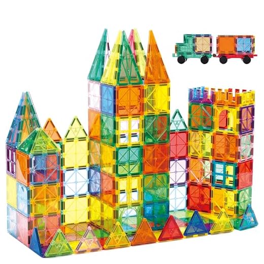 Anbalulu Magnetic Building Tiles, 134PCS Large Magnet Building Set,Magnetic Blocks, 3D STEM Stacking Toys, Magnets Toy for Kids Boys Girls