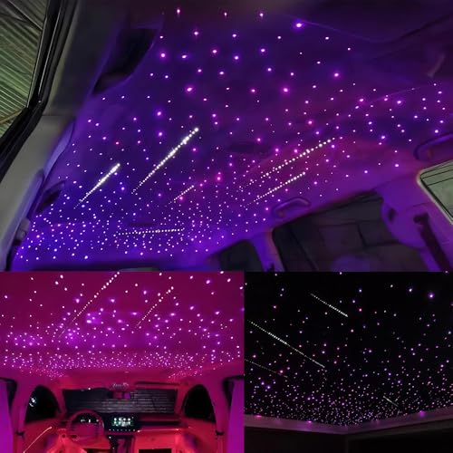 AKEPO Upgraded 16W Dual Head+Twinkle+Shooting Star Fiber Optic Lights Kit, Car Home Use RGBW Star Ceiling Sky Light APP Meteor Music Activated Light Engine+ 920pcs of Mixed Diameter Fibers 9.8ft/3m by AKEPO - Used condition - Image 5