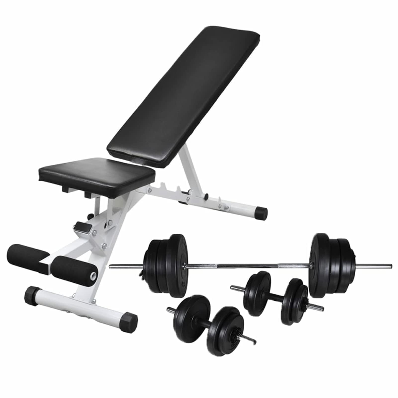 Banco de Ejercicios con Juego de Pesas y Mancuernas 60,5 kg, Rack Musculación, Banco Abdominales, Banco De Pesas Musculacion, Gimnasio En Casa, Banco Gimnasio, Banco Press Banca
