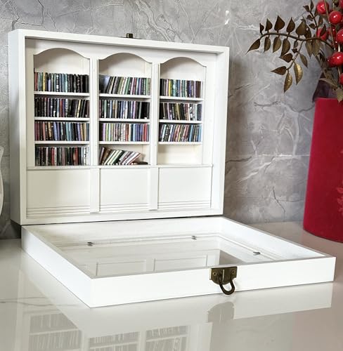 Anxiety Bookshelf,Contains 200 Pcs Mini Books Models,9.8 x 7.8 x 2.6 inches,Mini Bookshelf for Shake Away Your Anxiety,Anxiety Bookshelf Mini Books,Home Room Living Bookshelf Decor