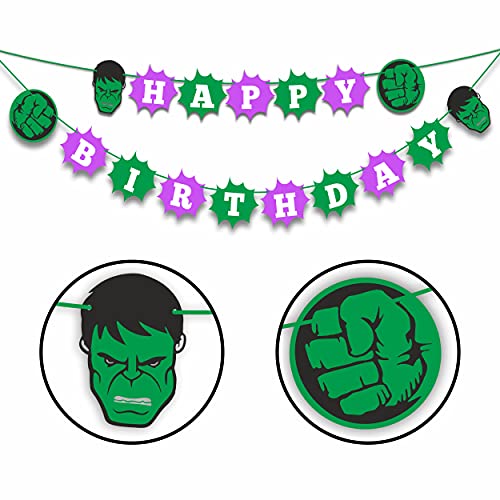 Hlk Happy Birthday Banner for Party Decorations – Vibrant Green Suprhero Birthday Banner, Durable and Reusable Party Décor, Perfect for Indoor & Outdoor Celebrations, Easy to Hang by Seyal - Image 3