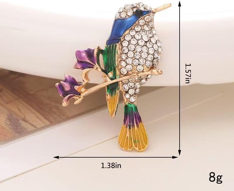 Miniatura 7 de Nyx&lvy Vintage Crystal Flower Brooch Set, 3 Pieces, Purple Pink Green Rhinestones, Gold Tone Floral Pins for Wedding and Evening Wear Christmas gift