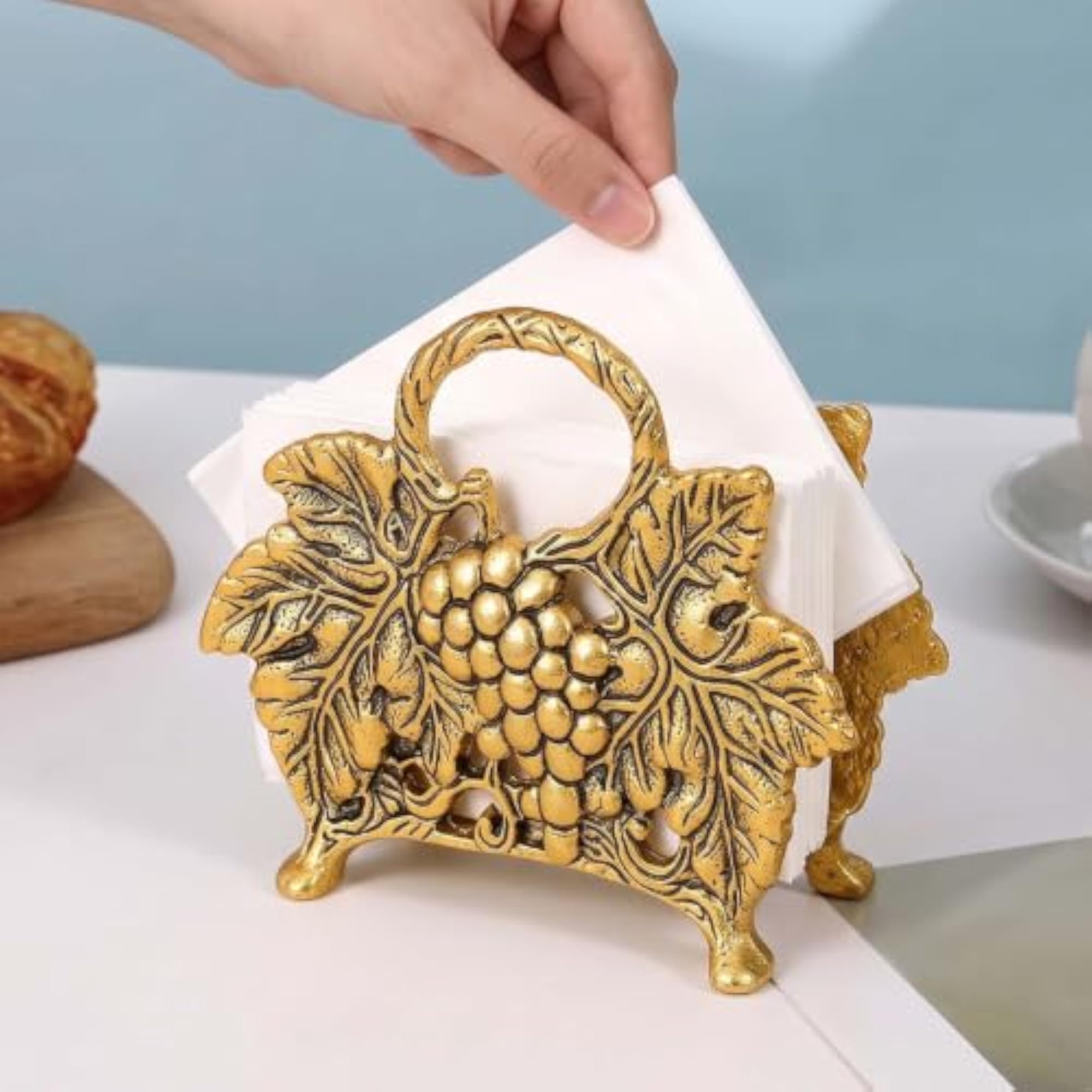Designer Oxidized Metal Decorative Napkin Holder, Handmade Gift