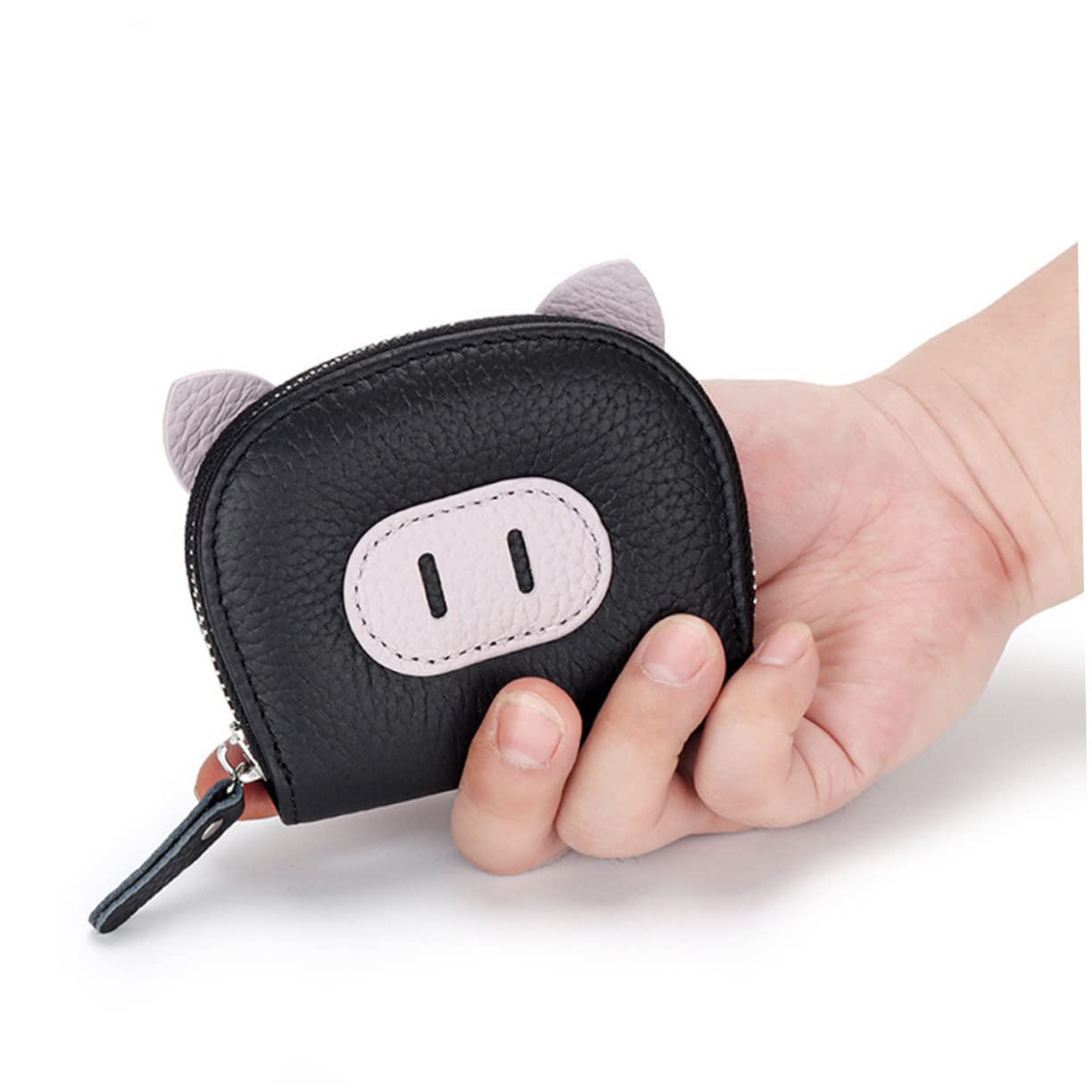 Porta titolari di carte chiaro carta portacarte da donna addebito pop portamonete portatile portafoglio con slot multi-scheda portafoglio per le donne pu Black