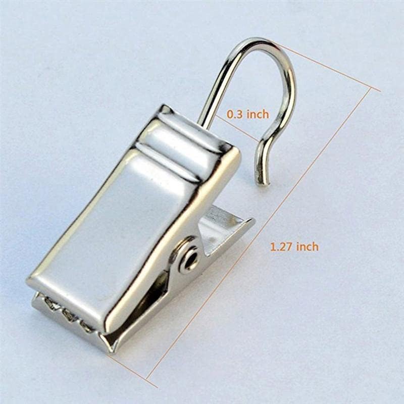 30 Pcs Curtain Clips Hook Heavy-Duty Metal Silver Socks Hangers Photo for Bathroom Outdoors image 3