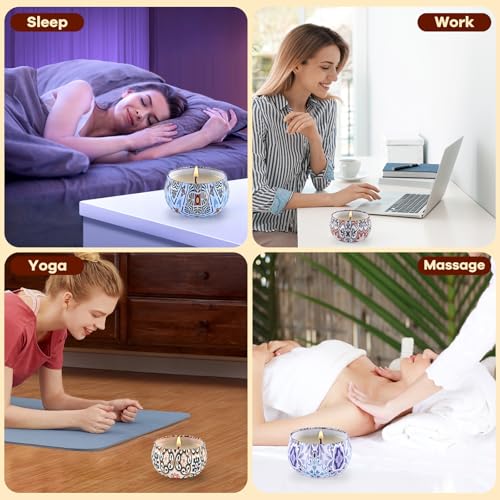 Obisesio Duftkerze Geschenk,Familie Duftkerzen Geschenkset,Lang Anhaltende Soja-Kerze FüR Bad,Yoga,Stressabbau Und Schlafhilfe FüR MäNner, Frauen,Freunde Geburtstag,Muttertag