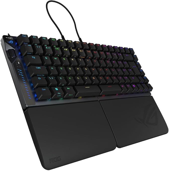 ASUS ROG FALCATA HFX ABS 75% AYRILABİLİR TÜRKÇE OYUNCU KLAVYESİ, MANYETİK HOT-SWAPPABLE SWITCHLER, 8K WIRELESS BAĞLANTI, RAPID TRIGGER MODU, KONTROL TEKERİ, ZONE MODE, 4 KATMANLI YALITIM VE AYRILABİLİ
