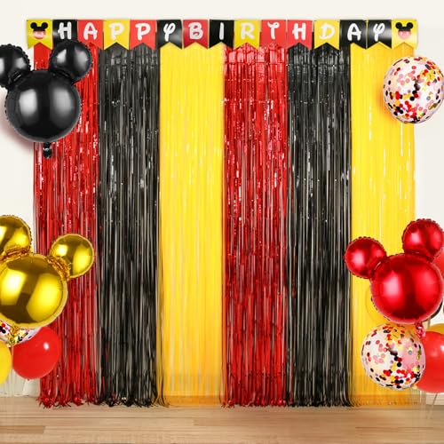 Image of Cartoon Mouse Birthday Decorations with 2Pack Cartoon Mouse Party Streamers, 19pcs Cartoon Mouse Party Balloons & 1pcs Cartoon Mouse Birthday Banner for Cartoon Mouse Party Photo Backdrop Supplies