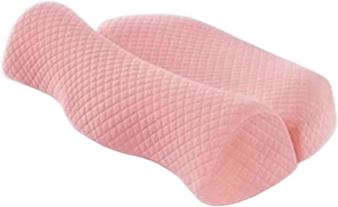 Memory Foam Contour Pillow,Side Sleeper Ergonomic Orthopedic Sleeping Pillow(Pink)