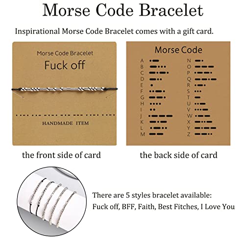 Useedovia Morse Code Bracelets For Women, Handmade Inspirational Beads Bracelets Friendship Birthday Christmas Gifts Jewelry For Her Friend Daughter Sister Lover Family #TOP2