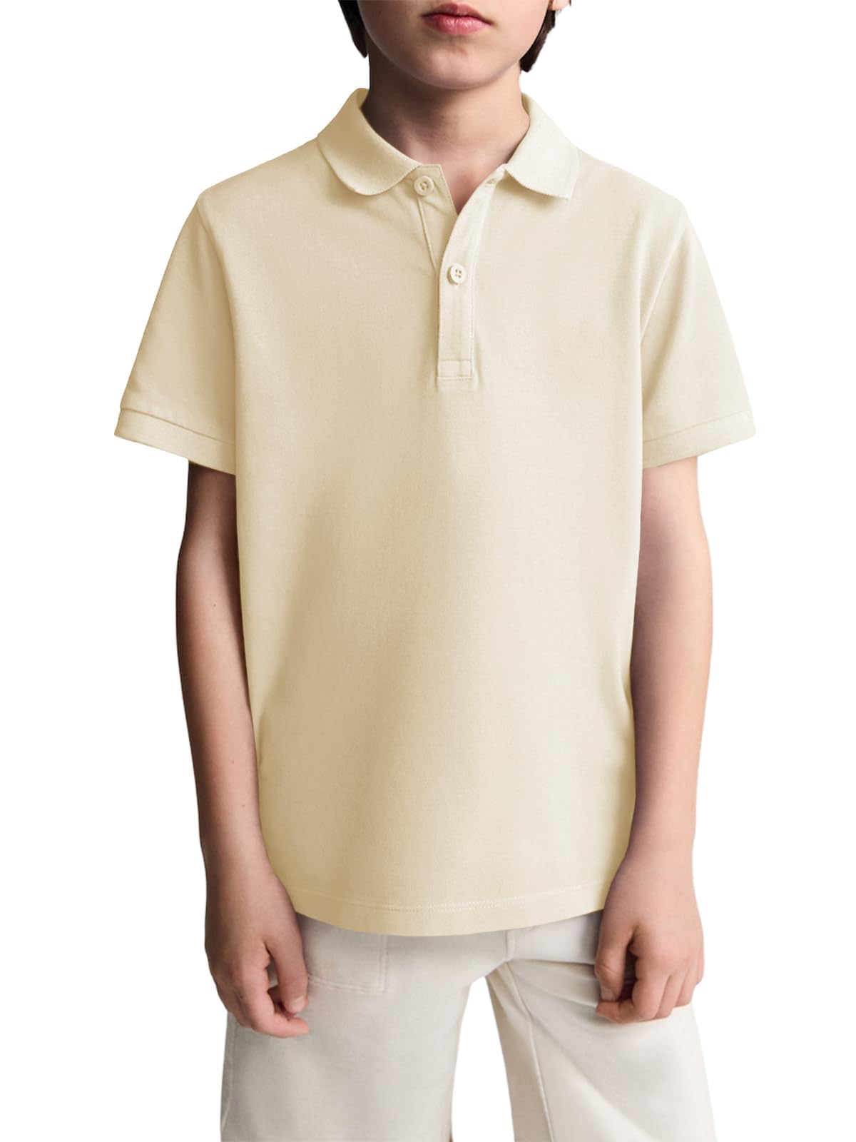 Haloumoning Polo de manga corta para niño, camiseta de verano para niños, monocolor, ligera, corte regular, camiseta deportiva, informal, básica, para 5-14 años — view 8