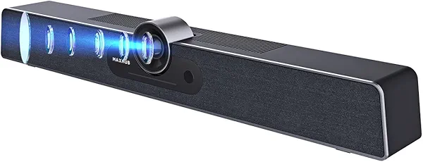 Enther & MAXHUB Video Conference Camera,4K Smart All-in-One Webcam, Microphone and Speaker,120°Wide-Angle,Automatic Speaker Focus,Smart Video&Audio Conferencing System for Small&Huddle Meeting Rooms