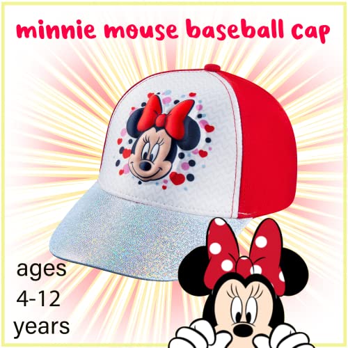 Disney Minnie Mouse Toddler Girls Pink Baseball Cap - Ages 2-4 Years - Adjustable Velcro Closure (Pink/White) (Polka Dot)3