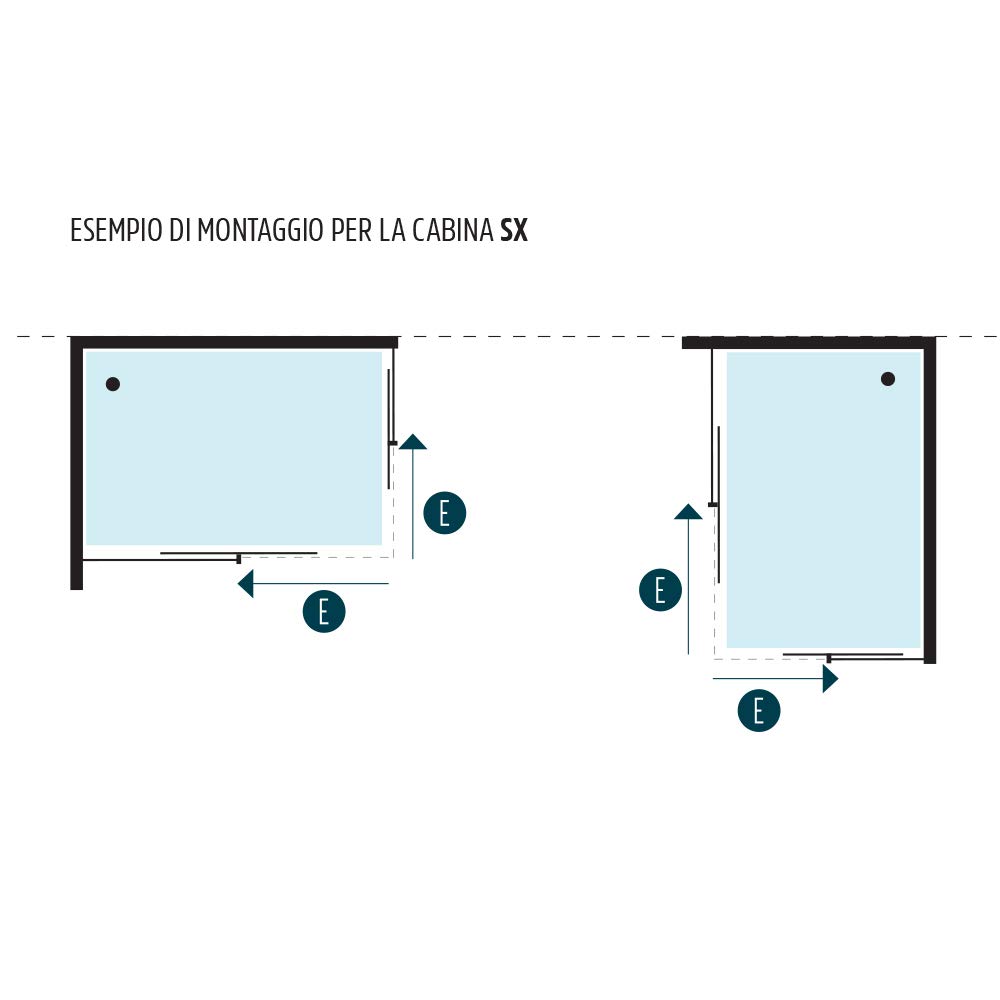 Ogomondo Box Doccia Corner Due Ante Cristallo Serigrafato (1, 76.5-79.5x76.5-79.5xh185 cm Serigrafato)