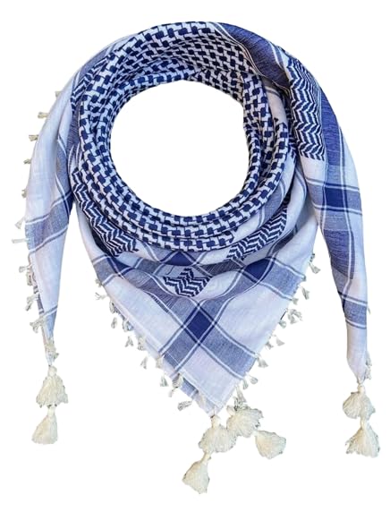 Image of The Vault Men's Cotton Arab Shemagh Neck Wrap Arafat Keffiyah Multi Purpose Checkered Head Scarf for Men and Boys
