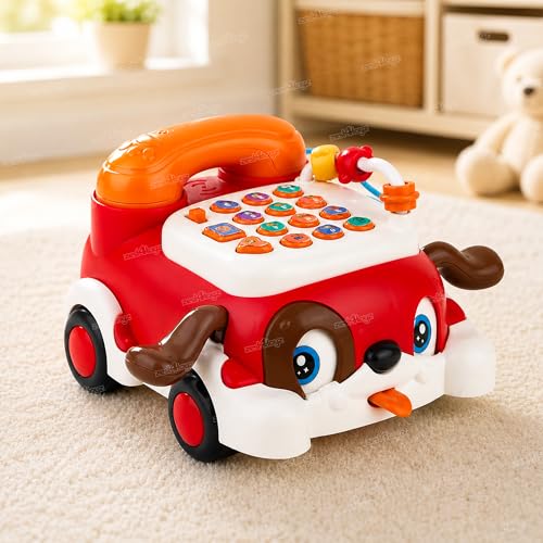 Image of Zest 4 Toyz Musical Toys for Kids | Telephone for Kids | Bump & Go Telephone Toy | Musical Learning Phone Toy with Light Sound | Pretend Play Toys Boys and Girls - Asst