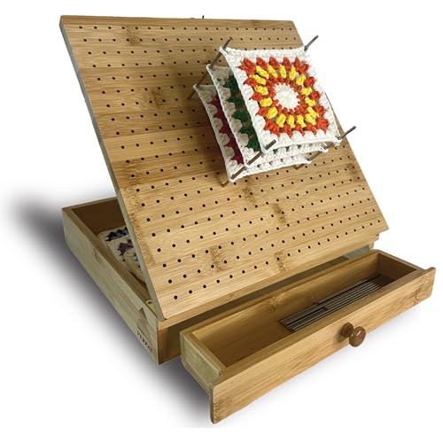 Crochet Blocking Boards+Multifunctional Container+Pins for Granny Square Blocking Boards+Compact Measurements of 11x11x3