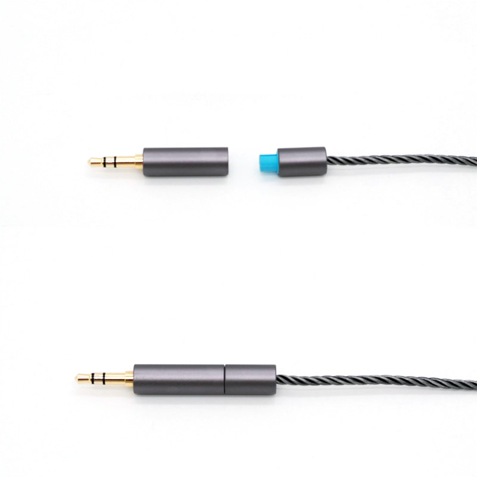 MMCX Balanceado Cable con 4.4mm,2.5mm,3.5mm Adaptador para Sennheiser IE200 IE300 IE600 IE900 Auriculares,IE200/300/600/900 3 en 1 Repuesto Auriculares Actualización Alambre(Gris)