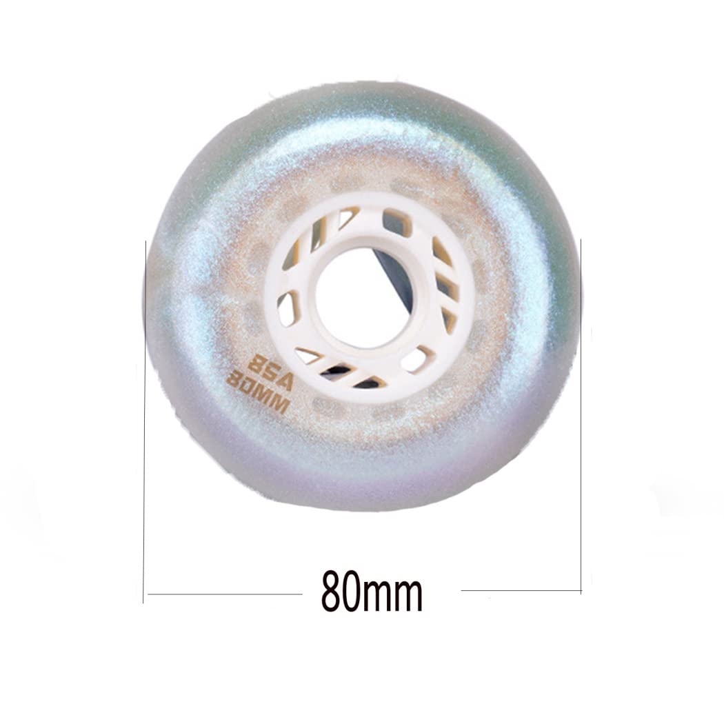 TGHY Koła do łyżworolek, zapasowe buty do łyżworolek, koło zastępcze, 8 szt., 72 mm/76 mm/80 mm, 85 A, wymienne kółko, białe, 80 mm
