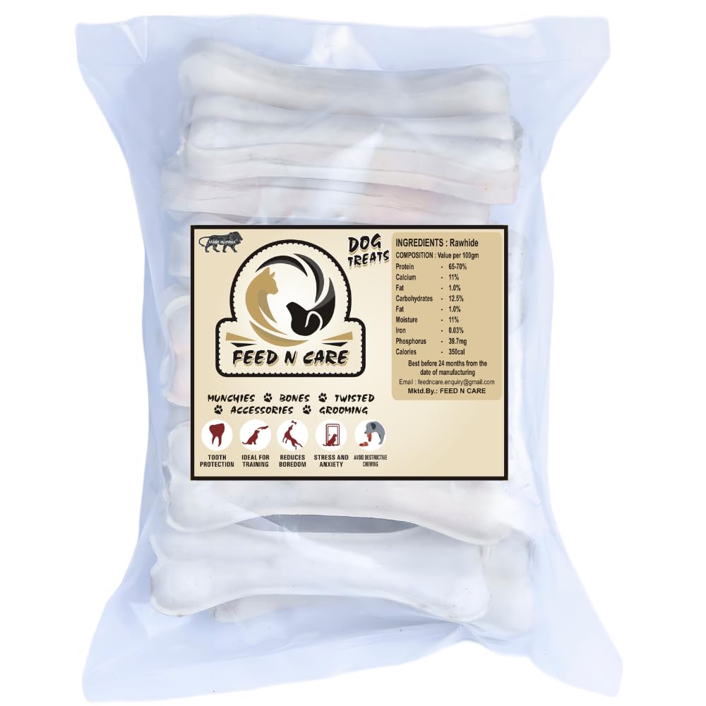 Feed N Care 5 Inch Dog Chew Calcium Rawhide Bones for Medium Adult Dogs of All Breeds (90) (B0C4V7Z9F6) Amazon Price History, Amazon Price Tracker