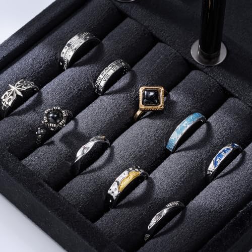 Image of Jewelry Organizer Stand for Necklaces, Bracelets, Earrings, Rings, PB | 3 Tier Velvet Bracelet Holder Display | Jewelry Organizers and Storage | Jewelry Tree | Jewelry Towers