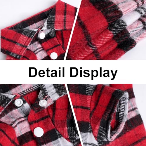 3 Pcs Dog Clothes Plaid Shirt Puppy Clothes Button Up Cat Shirt for Small Pet Dogs Cat Christmas Costume (Small) - Image 4