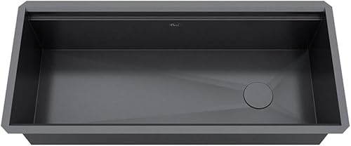 Miniatura 2 de KINGSMAN - Fregadero de cocina de acero inoxidable con borde integrado y accesorios (Galaxy Pearl Negro)