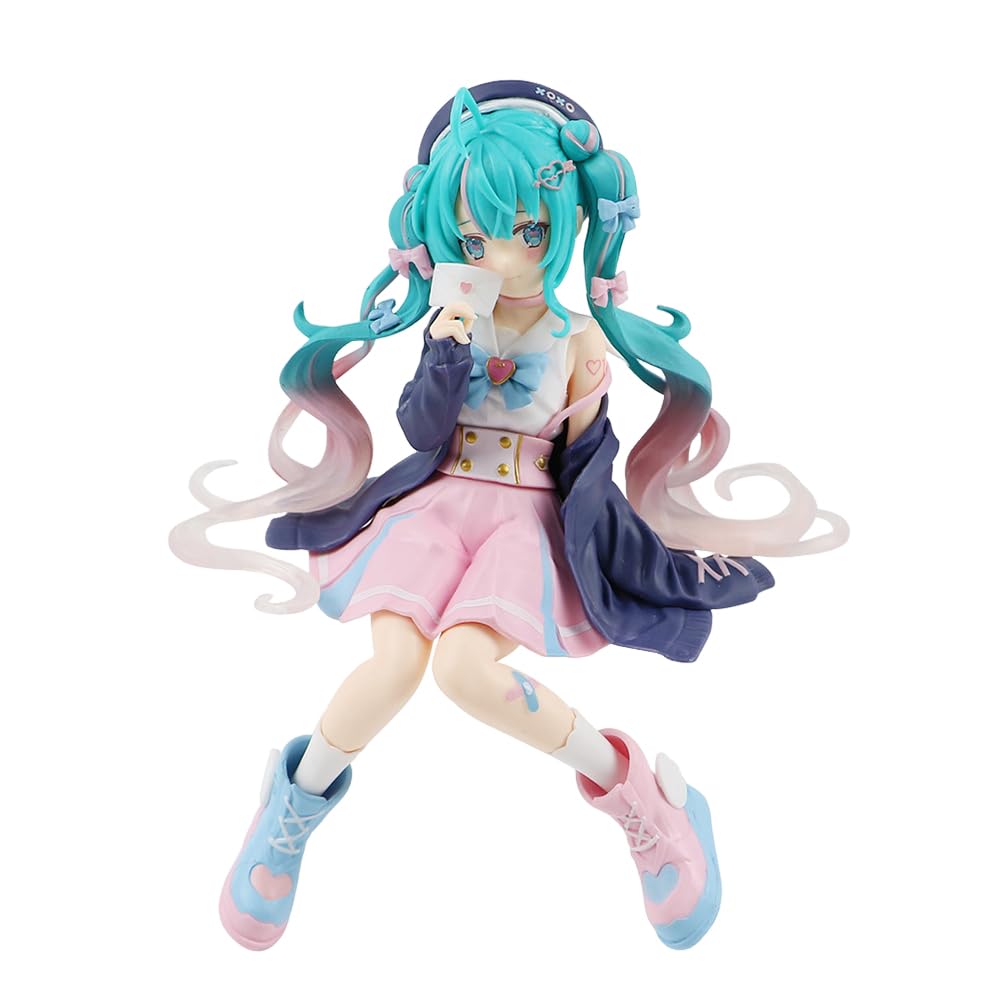 Anime Action Figures, Girl Mi-Ku Figures Toys, Cute Character Mi-Ku Model Statue Figures Cake Cake Decoration Topper Sitting Posture Collectible Gift For Anime Fans Desk Car Ornaments