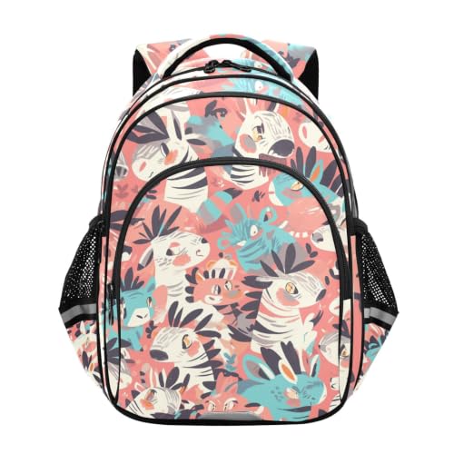 Cartable scolaire zèbre pour tout-petits de 3-12 ans - Sac de voyage avec laisse de sécurité