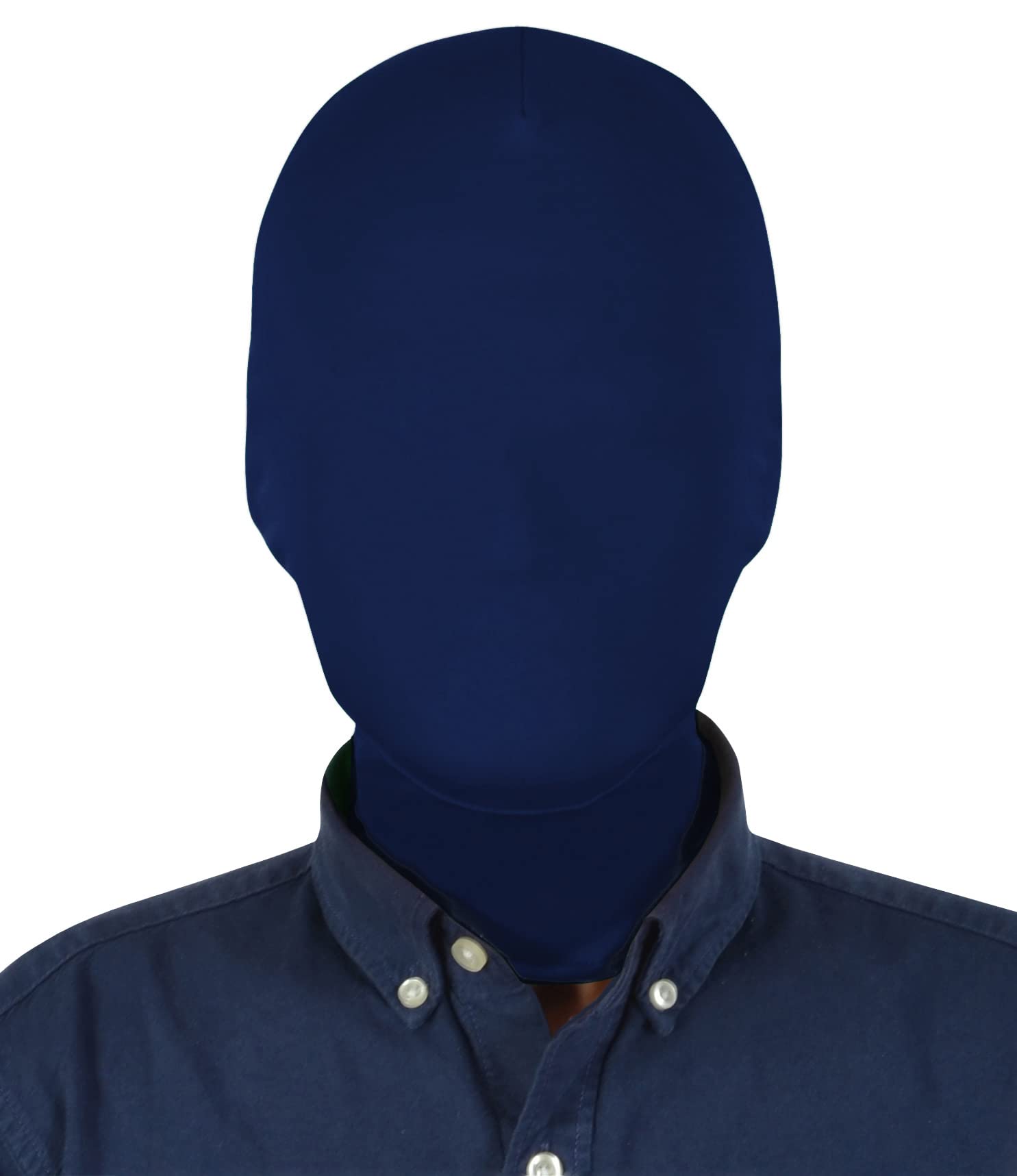 Aniler Unisex Full Face Cover Halloween Costume Cosplay Zentai Hood Mask (One Size, Navy)