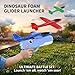 Dinosaur Foam Glider Launcher Toy, 8''Catapult Flying Airplane Toys with 3 Easy-Load Mechanism, Crash-Resistant Styrofoam Plane for Outdoor Backyard Games, Fun Birthday Gifts (Green,S 1+1)
