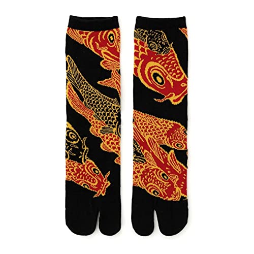 YOUXIU Unisex Tabi Calcetines Socciales De Punta De Algodón De Algodón De Carpa Japonesa Geta Calcetines Tabi Calcetines Tabi Sandalias Sandalias Calcetines