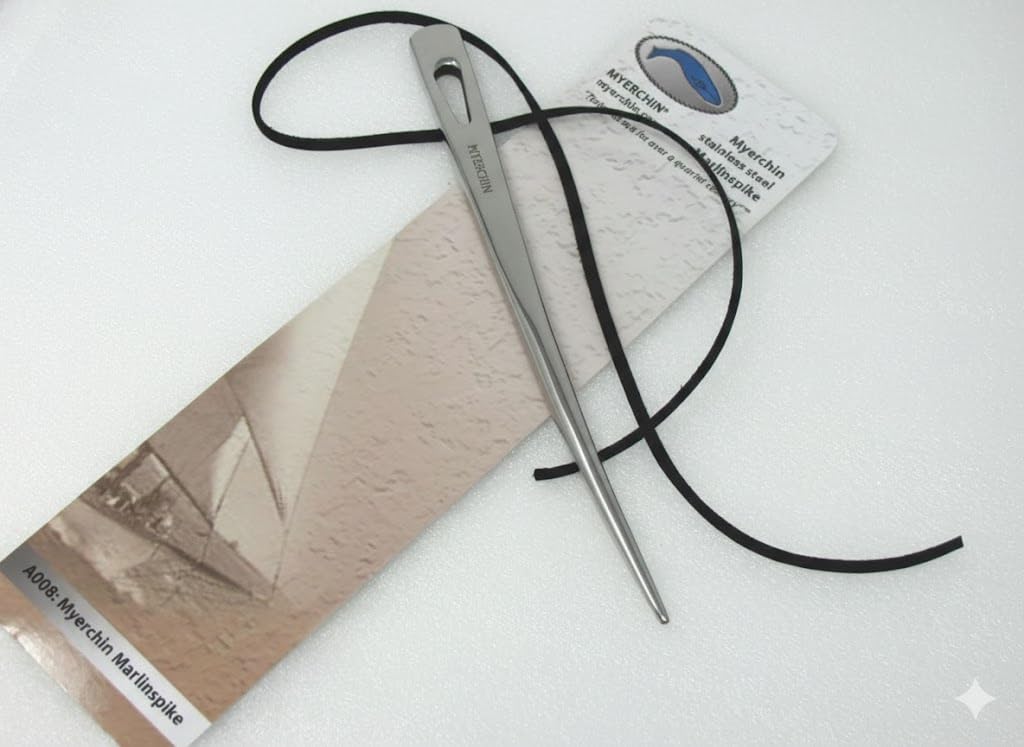 🐋 Nautical ⛵ Ropework Rigging Marlinspike Marlin Spike and Leather Lanyard Strap