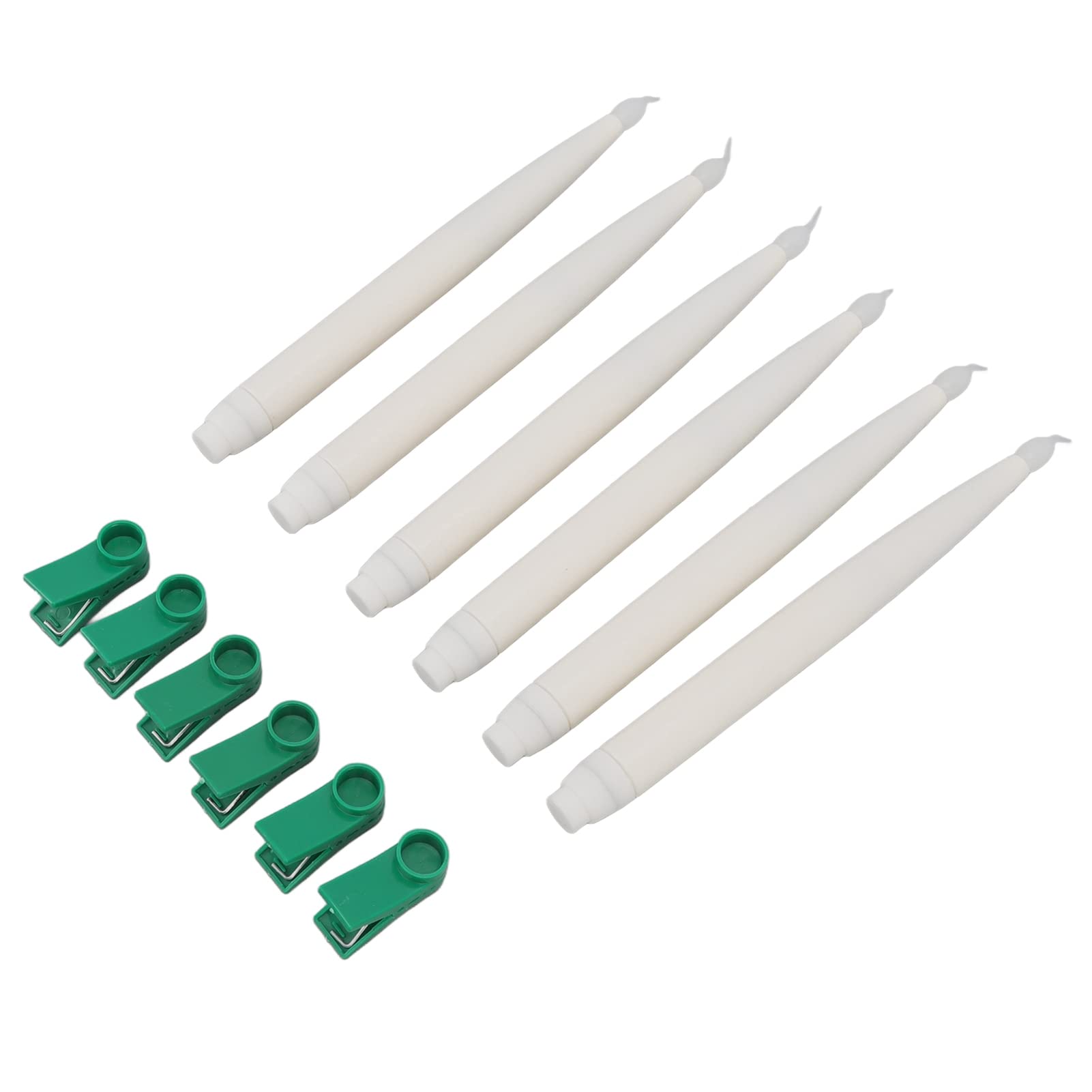 NOENNULL 6 Pcs Clip On Candle Lights for Christmas Tree, LED Taper Candles with Clip, Battery Operated Flameless Taper Candles for Hotels, Bars, Home Decoration, Churches, Temples,