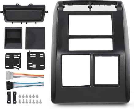 CROSSDESIGN Double Din Stereo Radio Dash Mounting Bezel Kit Compatible with Jeep Wrangler TJ 1997-2002 95-6549