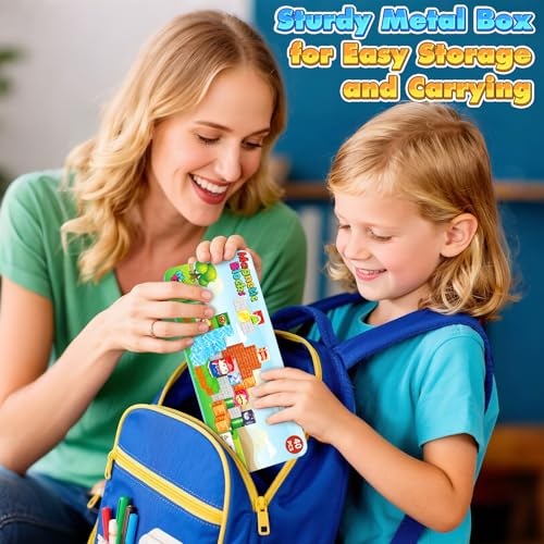 Image of Mini Magnetic Blocks Toddler Travel Essentials Toys with Case Set, Kids Games Montessori Preschool Education Sensory Toys for 3-8 Year Old Boys Girls Christmas Birthday Gifts